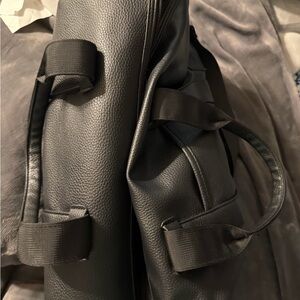 Black Leather Overnight Bag